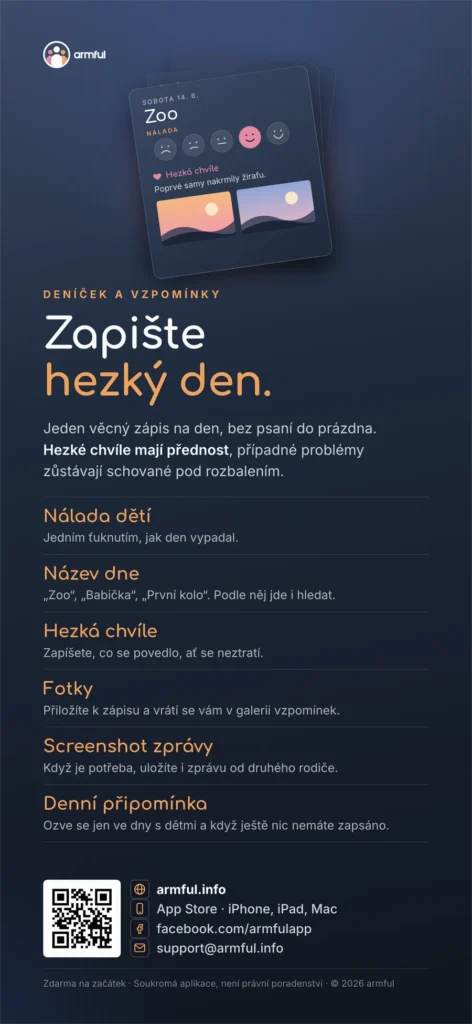 Zapište hezký den. Jeden věcný zápis na den, hezké chvíle mají přednost.