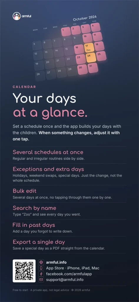 Your days at a glance. Set a schedule once, adjust exceptions with one tap.